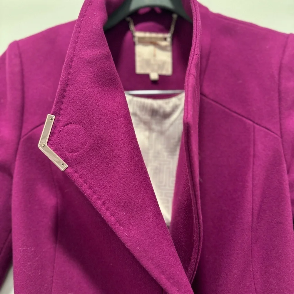 Ted Baker Lorili Long Wrap Coat Wool & Cashmere Blend Size 1 NWOT